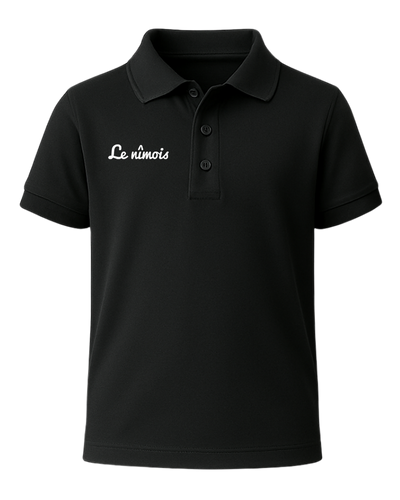 polo noir enfant face